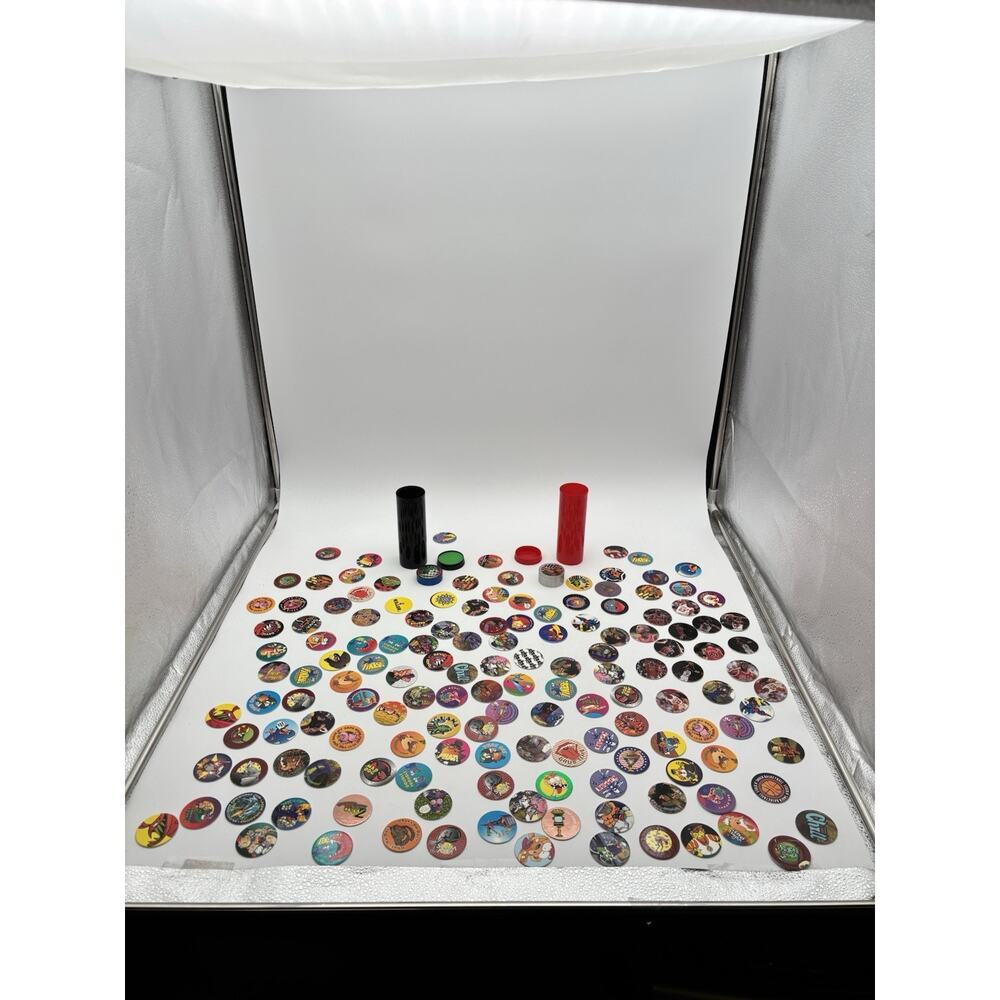 Vintage Lot Of 90s Pogs Clean Milk Caps With 2 Tubes VG Condition Michael Jordan